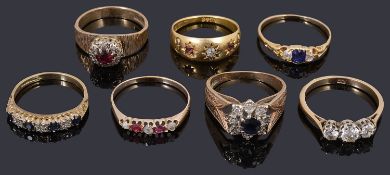 A collection of gold rings