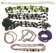 A collection of interesting necklaces and bracelets