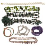 A collection of interesting necklaces and bracelets