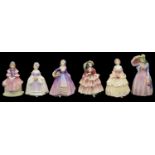 Six pre-war Royal Doulton porcelain figures
