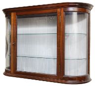 An Edwardian mahogany wall hanging gazed display cabinet