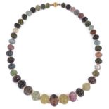 A single row tourmaline bead necklace