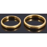 Two 22ct gold wedding rings