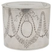 A late Victorian silver tea caddy