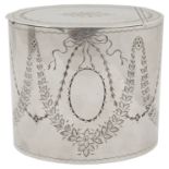 A late Victorian silver tea caddy