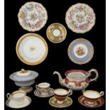 A collection of early 19th century H & R Daniel tea and dessert ware