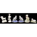 A small collection of 19th century and later British and Continental porcelain animal figures