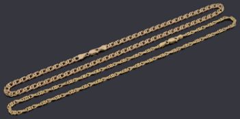 A Italian 9ct gold double curb link