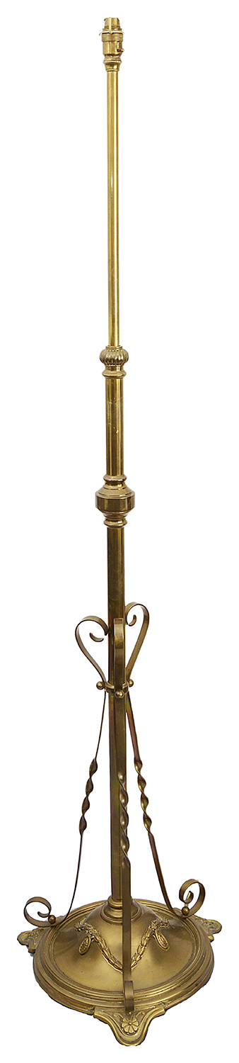 A late Victorian brass telescopic standard lamp
