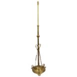 A late Victorian brass telescopic standard lamp