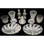 A collection of 19th century cut glassware