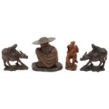 A small collection of late 19th/early 20th century Chinese hardwood carvings