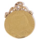 A George III Guinea dated 1784, with soldered pendant mount and bale