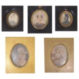 Three 19th century portrait miniatures