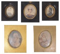 Three 19th century portrait miniatures