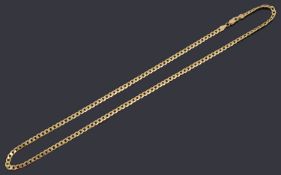 A 9ct gold flat curb link chain