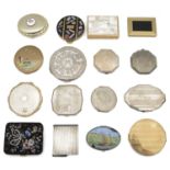 A collection of ladies vanity compacts,