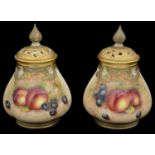 A pair of Royal Worcester pot pourri vases and covers