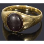 An 18ct gold ladies single stone signet ring