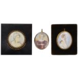 Three portrait miniatures. English School