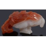A Chinese carnelian agate carving of a Ho-Ho bird or phoenix