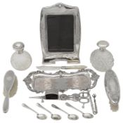 A collection of mixed silver and silver plate