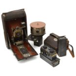 A Jules Richard No.7 Verascope and a No 2 A Folding Kodak Model B camera