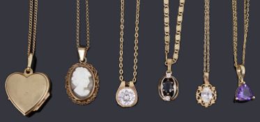 A collection of gold necklaces