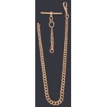 A 9ct gold graduated watch chain albert