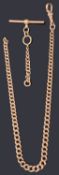 A 9ct gold graduated watch chain albert