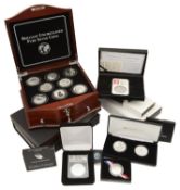 A collection of mostly cased silver and other proof coins