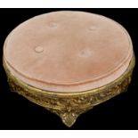 William Tonks & Sons. A Victorian circular gilt brass footstool