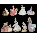 Eight Royal Doulton porcelain figures