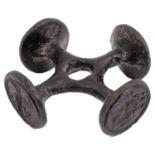 A 17th Century bronze cruciform seal matrix