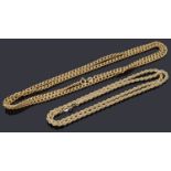 Two 9ct gold necklace chains