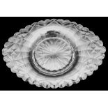 A late 18th century Anglo-Irish cut glass platter c.1780