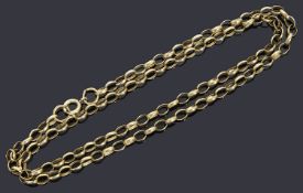 A 9ct gold belcher chain necklace