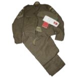 A WWII era Home Guard First Aid Officers battledress uniform and related ephemera