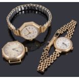 A 9ct gold ladies Rotary mechanical bracelet watch