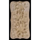 A late 19th century Chinese Canton carved ivory card case