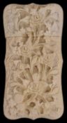 A late 19th century Chinese Canton carved ivory card case