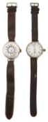 A pair of gentleman silver wristwatches,