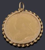 A Victorian sovereign dated 1901