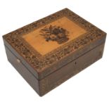 A Victorian Tunbridgeware rosewood work box