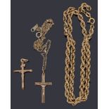 A 9ct gold crucifix pendant