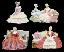 Four Royal Doulton porcelain figures