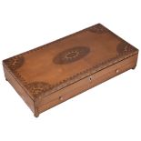 A George III satinwood and marquetry artists box c.1800