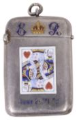 An Edward VII Coronation Souvenir enamel vesta case