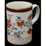 An 18th century Chinese export famille rose porcelain mug