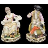 A pair of early 19th century Bloor Derby porcelain figures c.1820
